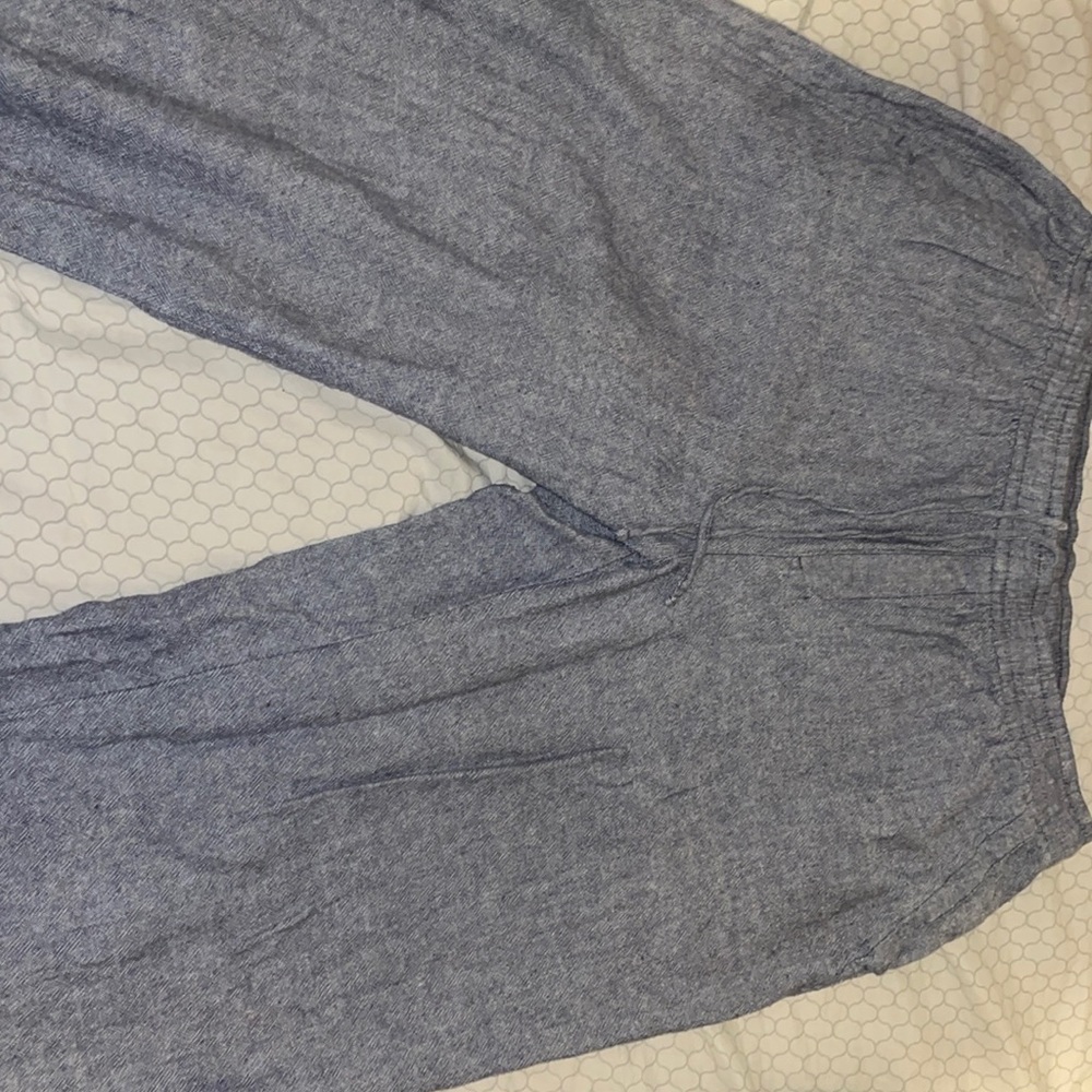 Old Navy Large Grey Wide-Leg Long Tie-Waisted Pants